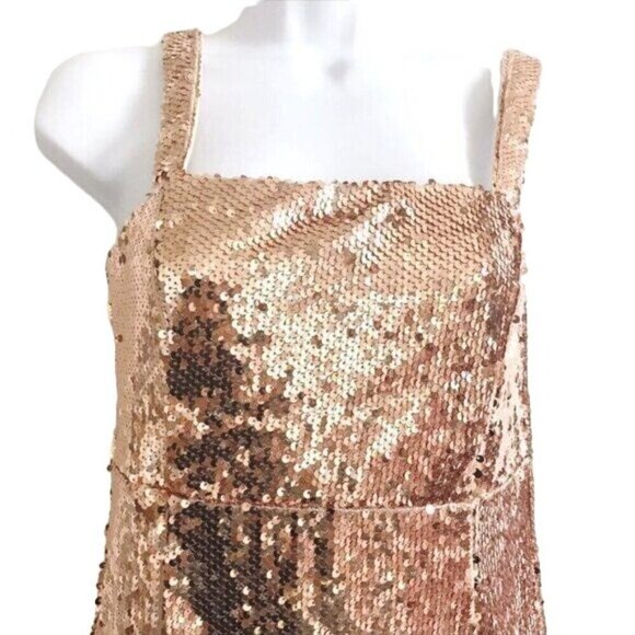 Boohoo square neck sequin good mini dress, Size P4, New with tag, - Picture 6 of 11